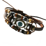 Blue eyes leather bracelets