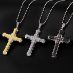 Crystal cross Jesus pendant