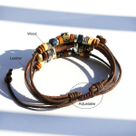 Blue eyes leather bracelets