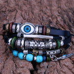 Blue eyes leather bracelets