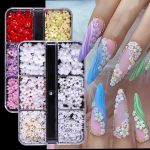 6 grids 3d white acrylic flower nail