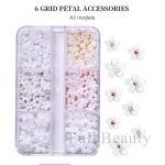 6 grids 3d white acrylic flower nail